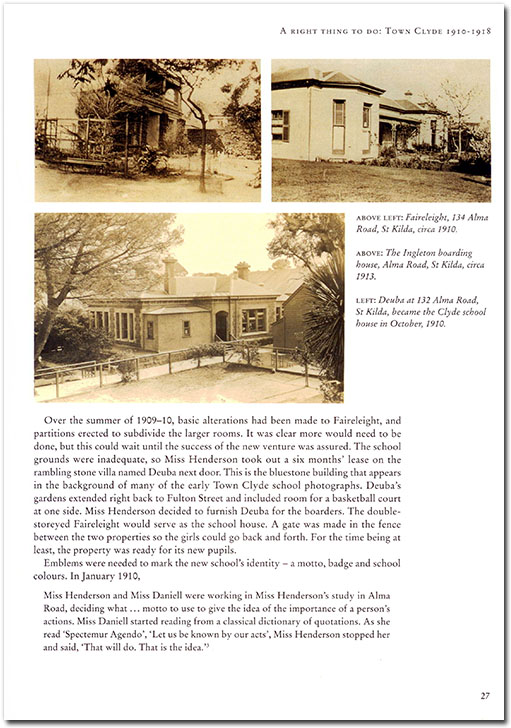 Page from Clyde School - An Uncommon History